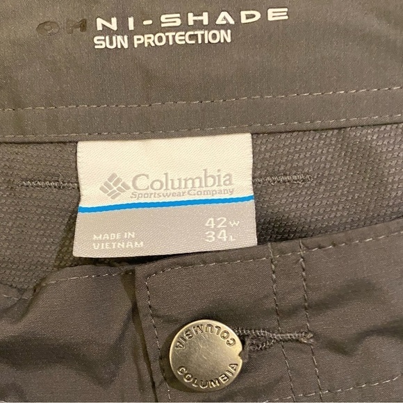 Columbia 42x34 Convertible Active Pants Omni-Shade Mens Lightweight Zip Gray - Picture 8 of 12